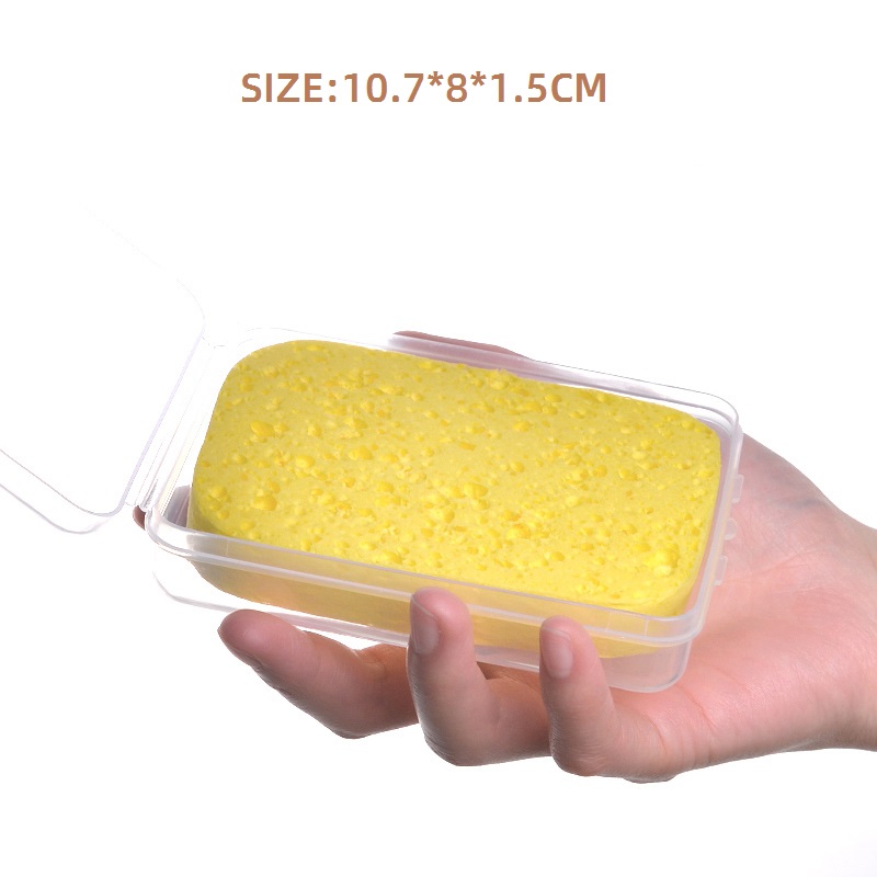 Esponja de cepillo de pintura de acuarela en caja, esponja de agua especial hidratante, fuerte absorción de agua, herramienta de limpieza, suministros de arte: YELLOW