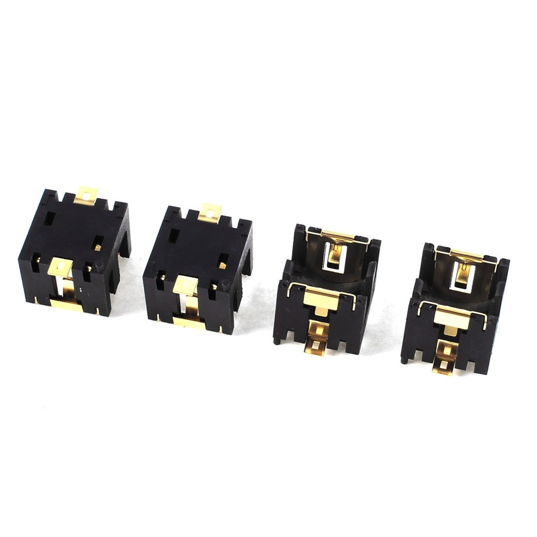 4 stuks Zwart Plastic Button Knoopcelbatterij Socket Houder voor 2 x AG13/LR44