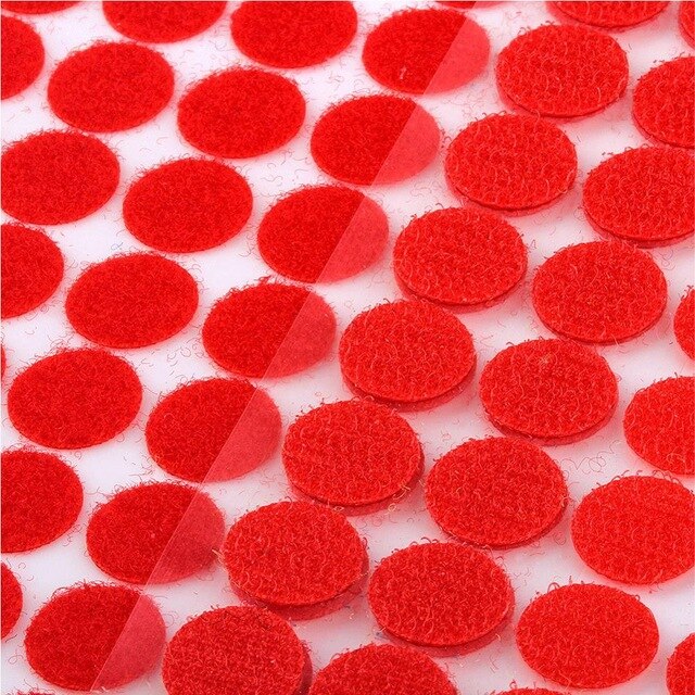 10Mm 270 Pairs Kleurrijke Lijm Klittenbandsluiting Tape Dots Magic Sticker Ronde Sterke Zelfklevende Dual Lock magic Tape: Red