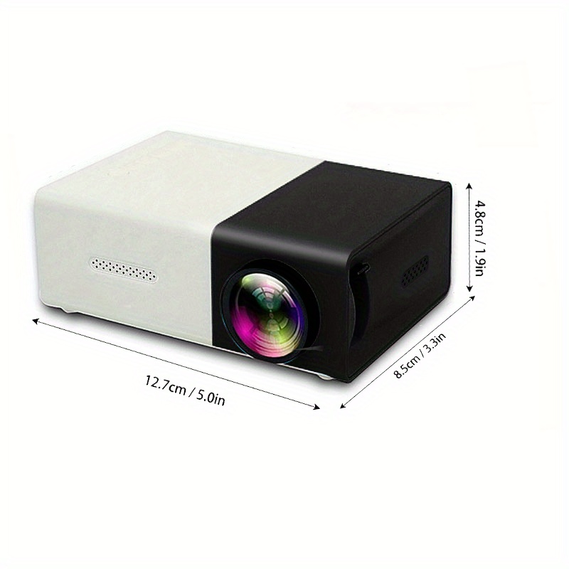 1Pc Bright 3000+ Lumen HD Mini Projector – Portable, 3D-Ready, Multi-Device Compatible, with Remote