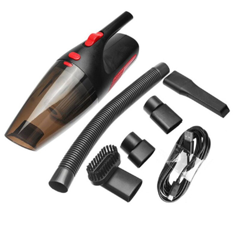 Aspiradora portátil de mano para coche, aspirador sin cable de 12V, 120W, 5000PA, potencia de succión para uso doméstico,: Black Cordless