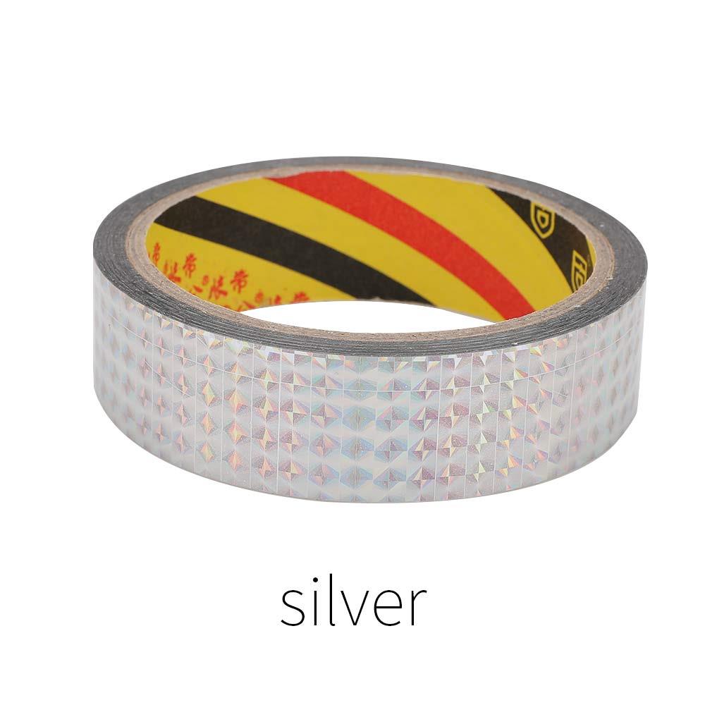 Warning Tape 25mm Decoration Office Sticky Paper Marking Tape Multifunctional 6 Color Stationery Protection Decorative Tape: Silver