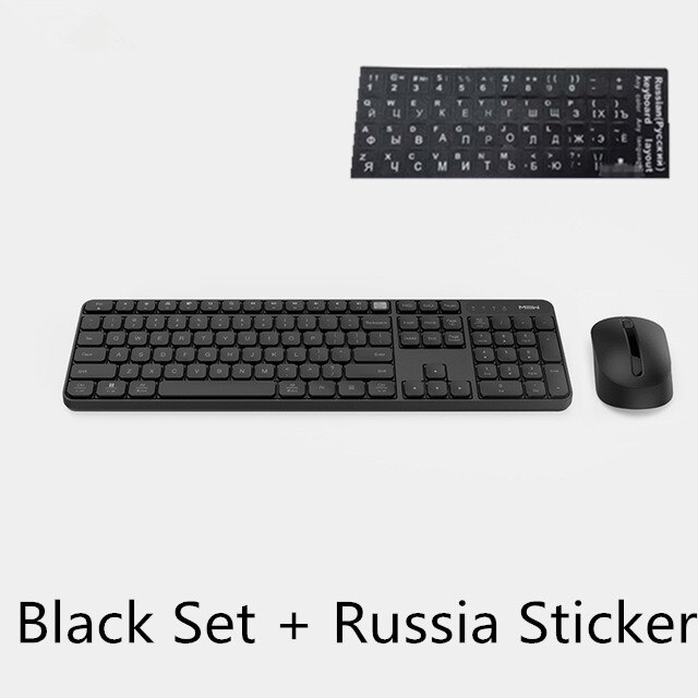 Originalt miiiw trådløst kontor tastatur og mus sett 104 smakebit 2.4 ghz vinduer pc mac kompatibelt bærbart usb tastatur: B legg til russisk sticke
