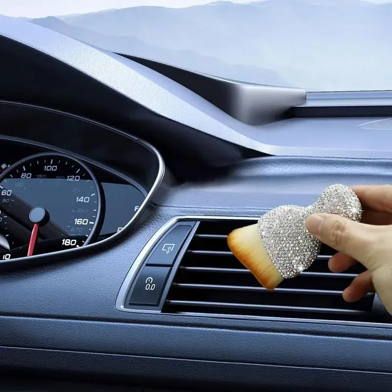 Cepillo de limpieza Interior de coche, cerdas suaves brillantes, multifuncional, para detalles de Interior de coche, Ordenador de cuero