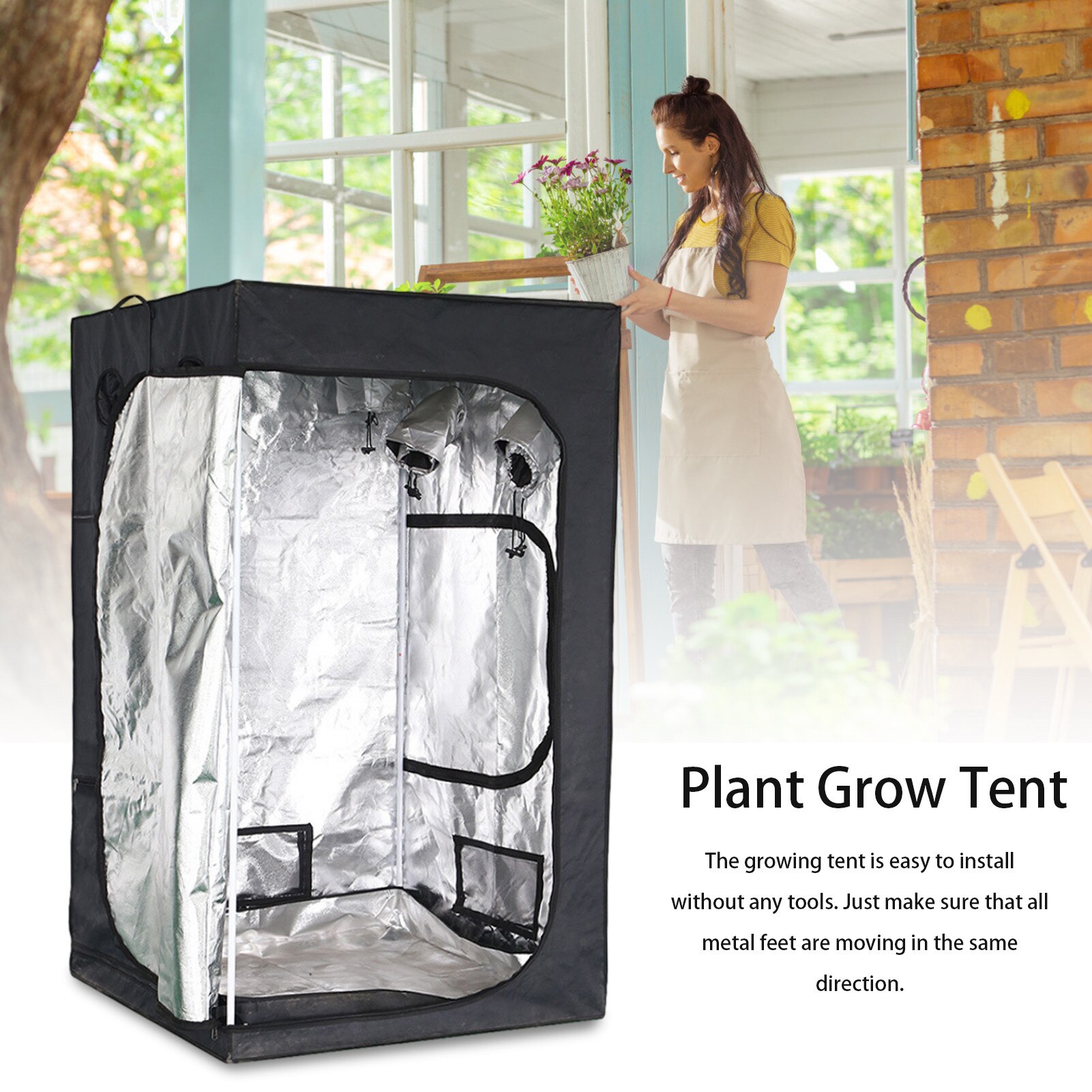 600D Indoor Garden Cultivation Plant Tent Flower Plant Grow Tent Hydroponic Plant Tent For Plant Grow Tent Universal 60*60*140cm
