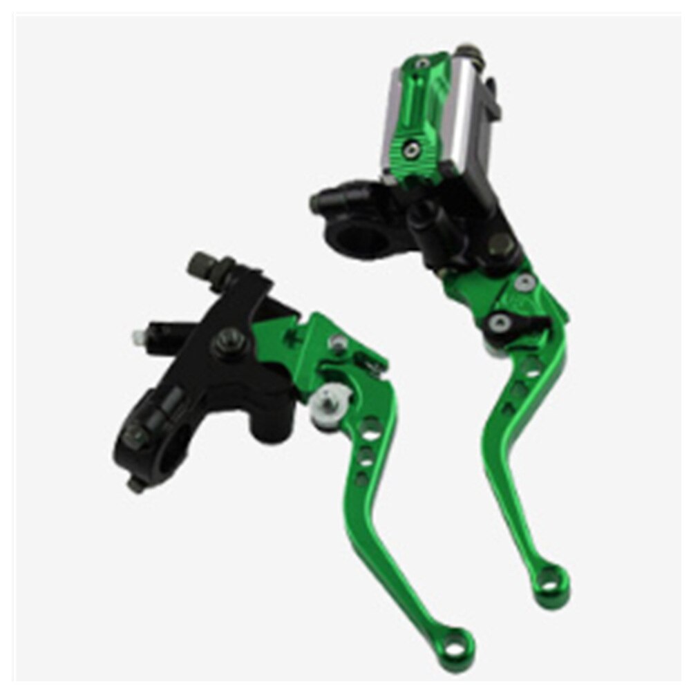 2pcs Universal motorcycle modified hand brake, brake clutch assembly, hydraulic mirror seat hand brake: Green