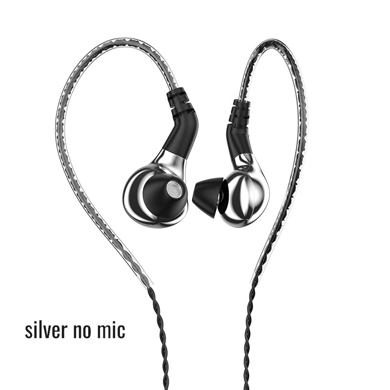 Blon BL-03 Hifi Eearphones 10Mm Carbon Nanobuis Diafragma Dd Driver 32Ω 3.5Mm Plug Chifi Oordopjes W/Afneembare kabels, BL03: silver no mic