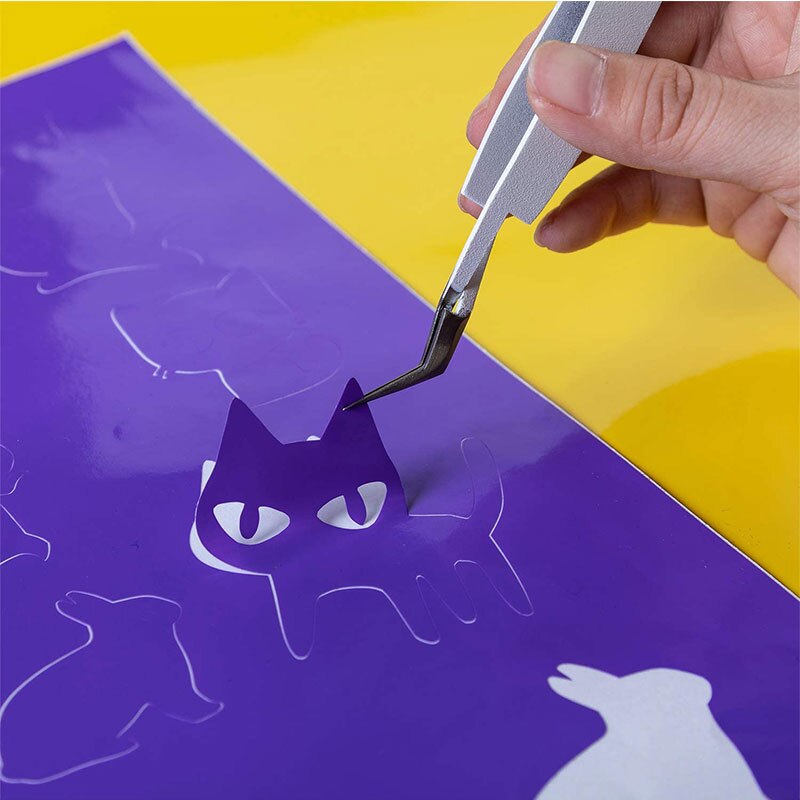 Craft Weeding Tools,Vinyl Weeder Basic Tool for Silhouettes, Cameos, Lettering ,White Cross Locking Tweezers