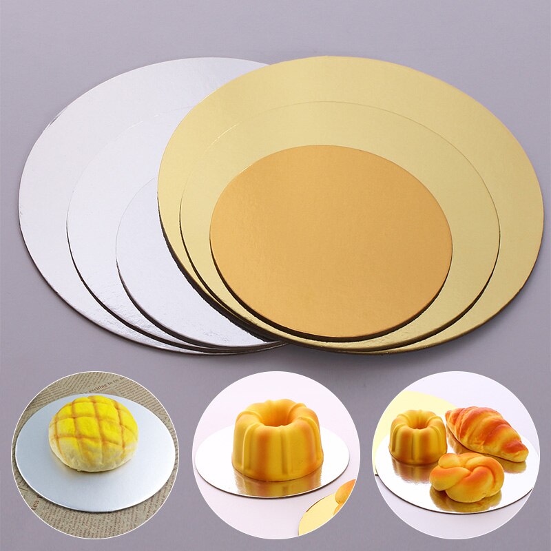 18Stck Goldene Silber Runde Kuchen Kreis Karton Kuchen Schlagzeug Kuchen Basis Platte Bord Plattenspieler Backen Werkzeuge