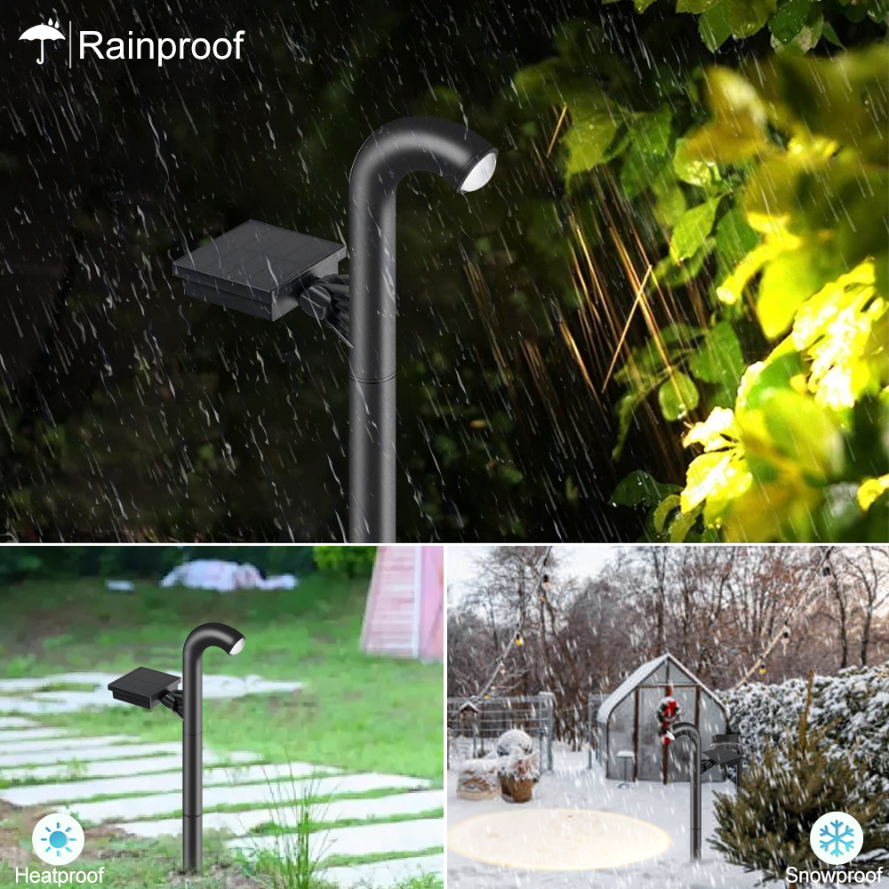 Solar Garden Pathway Lights Outdoor Waterproof Stake Lights for Lawn Driveway Walkway Decoration Bend Solar Lighting