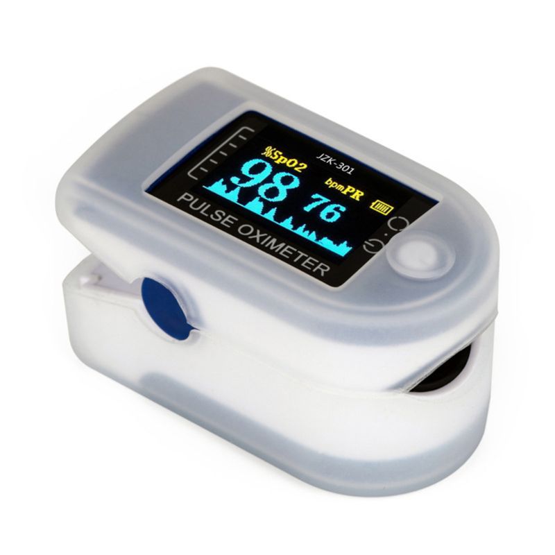 Bærbar fingerspids pulsoximeter hjertefrekvens spo 2 pr blod ilt søvn monitor 50jc: Grå
