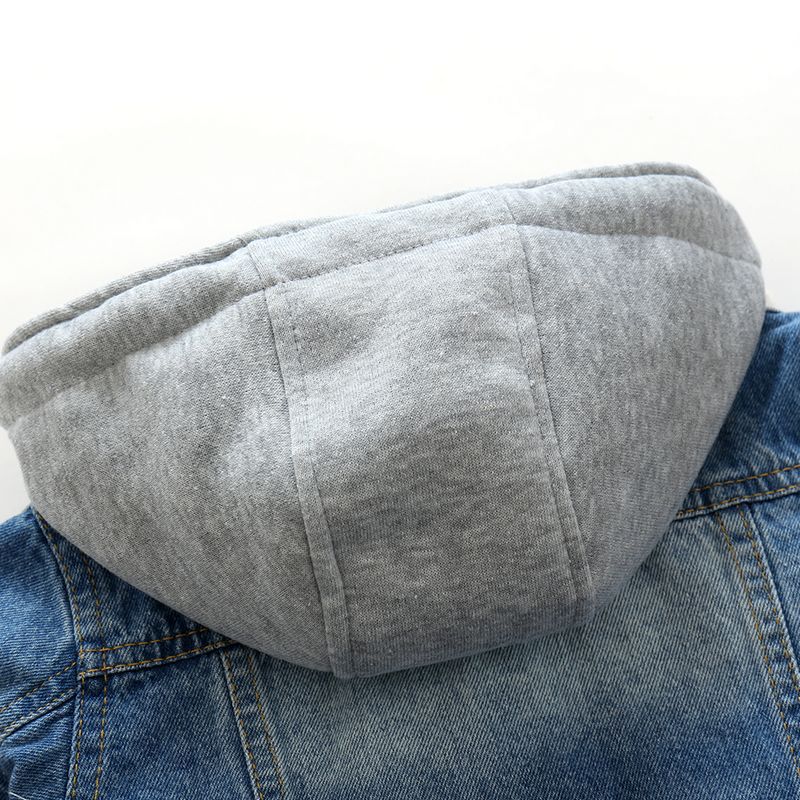 Bébé garçon vêtements bébé garçon printemps et automne denim veste garçon cardigan à capuche décontracté sport denim veste