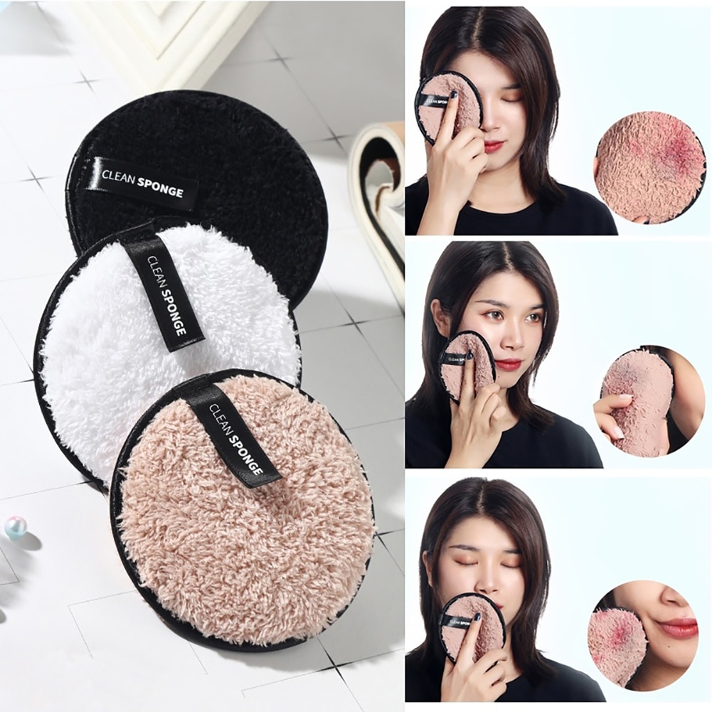 Kvinder skønhed blød svamp makeup remover pudder pust ansigtsrens renseklud pude vaskbar renseserviet
