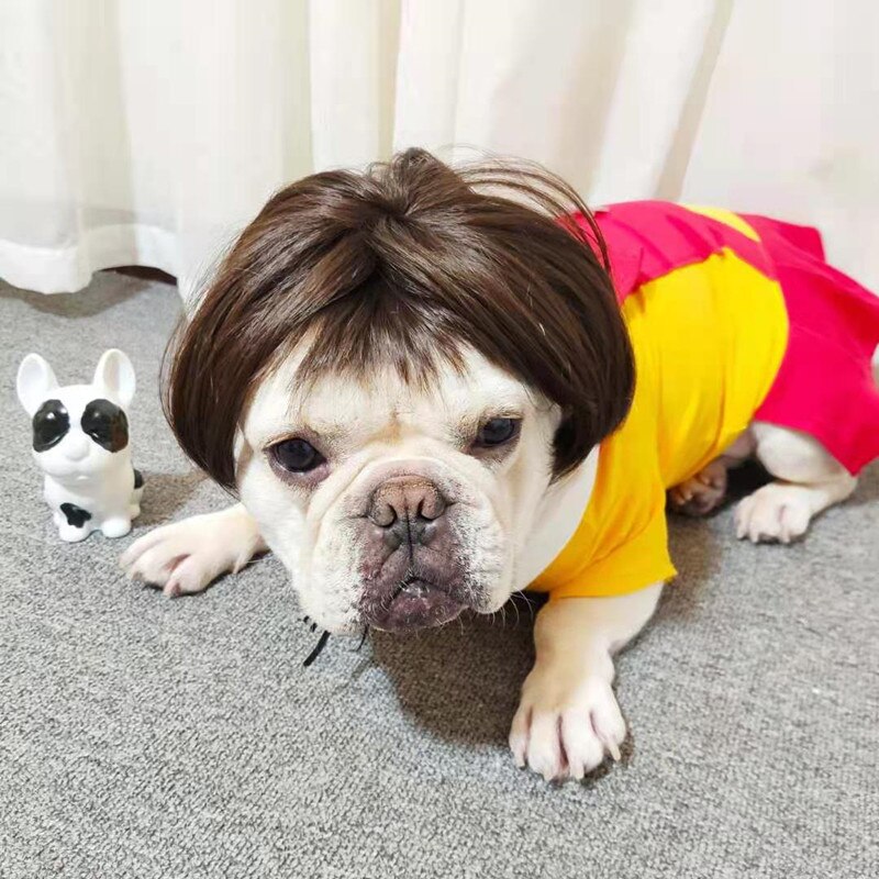 Kæledyr parykker cosplay rekvisitter sjove hunde katte cross-dressing hår hat kostumer hoved tilbehør til halloowen jul kæledyr forsyninger
