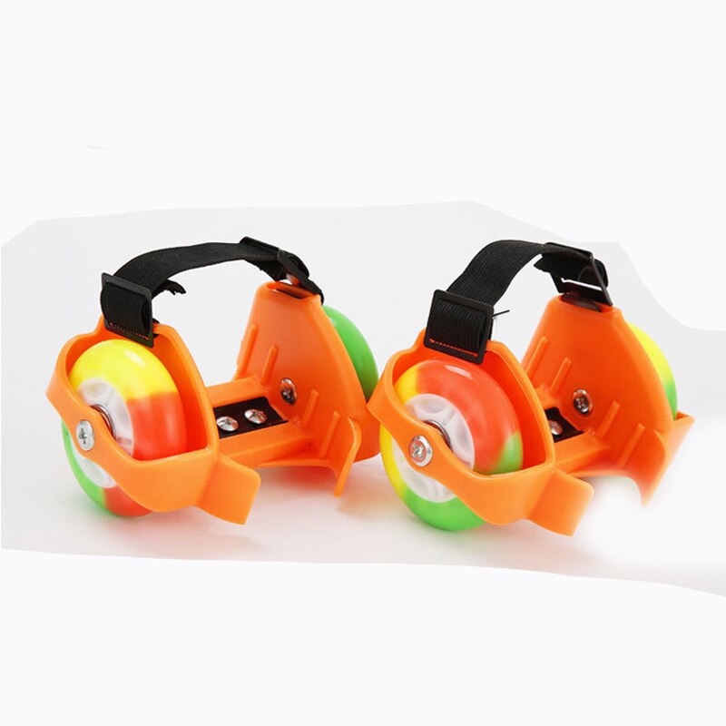 Patines portátiles de ruedas dobles para niños y niñas, 1 par: Orange