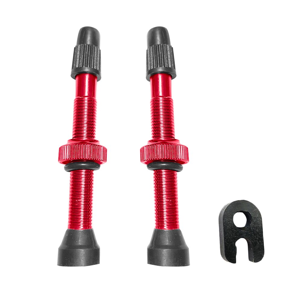 1 Pair Aluminum Bicycle Tire Valve with Tool Outdoor Anti-resistance Repairing Elements MTB Mountain Road Bike Tubeless Tires: Red B