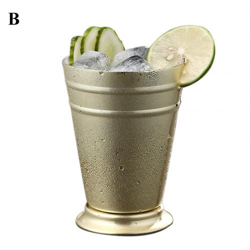360ml Stainless Steel Rust-proof Mojito Mint Julep Cup Bar Party Beer Cocktail Drink Mug Easy to Clean: B Golden
