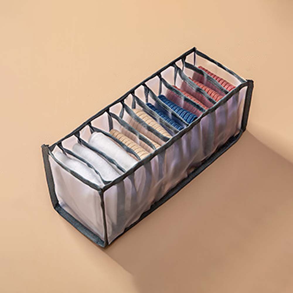 1Pcs Jeans Broek Opslag Closet Kledingkast Rek Kleding Organizer Closet Organizer Kleding Opbergdoos: Grey-Socks 11 Grid