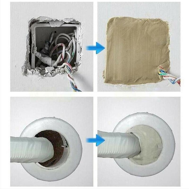 Upgraded Durable Air-conditioning Wall Hole Sealing Kitchen Bathroom Sealing Repair Tool Mud Household Rubber Pipe Sewer Gl T4w4
