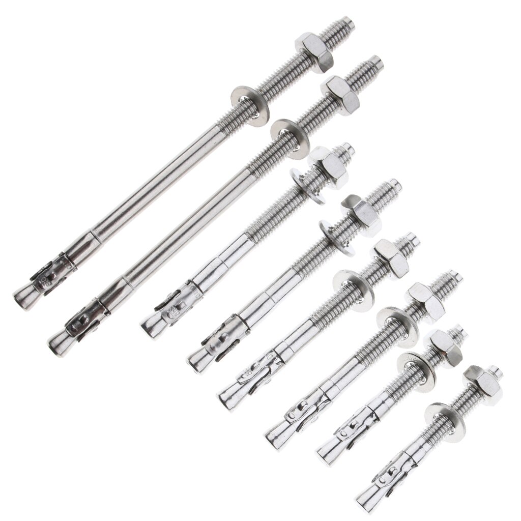 2pcs M10 Stainless Steel Expansion Bolts Sleeve Anchoring Climbing Arborist