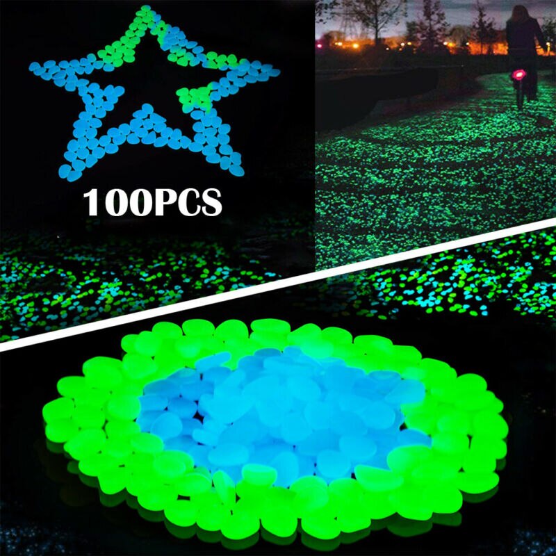 50/100Pcs Lichtgevende Kunstmatige Steentjes Glow In Dark Stone Huis Tuin Decoratie Fluorescent Kunstmatige Steen Voor Aquarium Fish