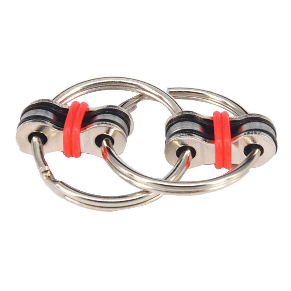 8Pc Metalen Puzzel Keten Fidget Speelgoed Voor Autisme Ketting Fidget Speelgoed Hand Spinner Sleutelhanger Zintuiglijke Speelgoed Stress Verlichten adhd Top Puzzels: Rood
