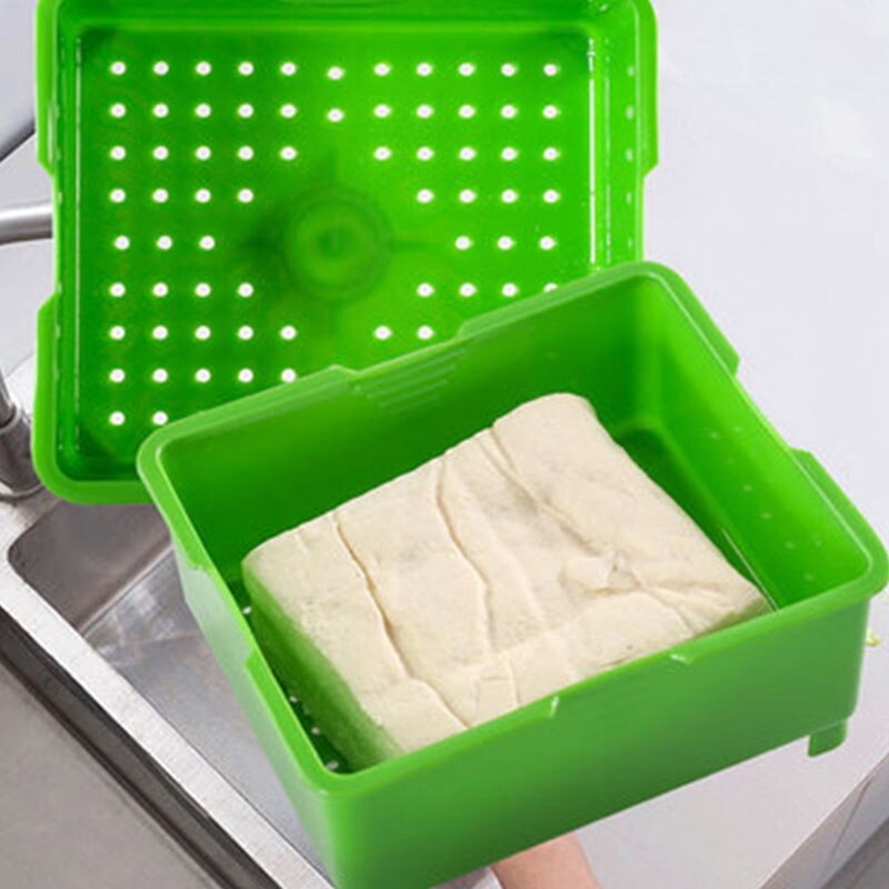 DIY Grün Kunststoff Tofu Presse Schimmel Hausgemachte Tofu bilden Soja Quark Tofu, Der bilden mit Käse Tuch Küche Kochen