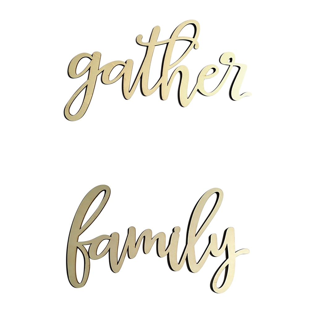 Wall Wood Home Decor Sign Family/Gather Wooden Letters Alphabet Word Decoration for Photoes Wall Wedding House Decoration