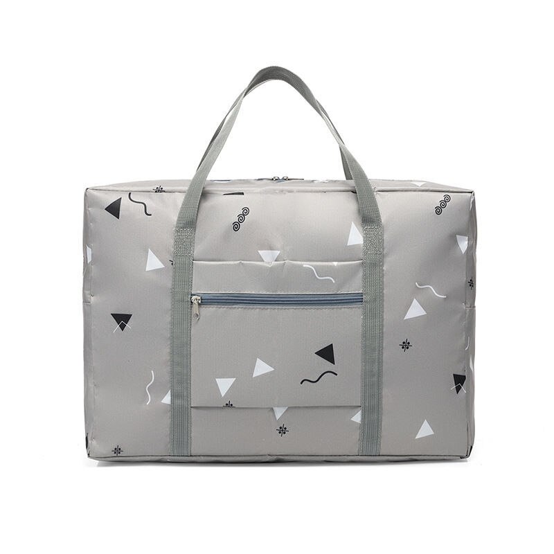 Bolsa de viaje de gran capacidad con letras, bolsa de nailon tipo cubo, bolsa de negocios, bolsa de Fitness, bolsa de natación impermeable, 47*22*24 Cm: geometry grey