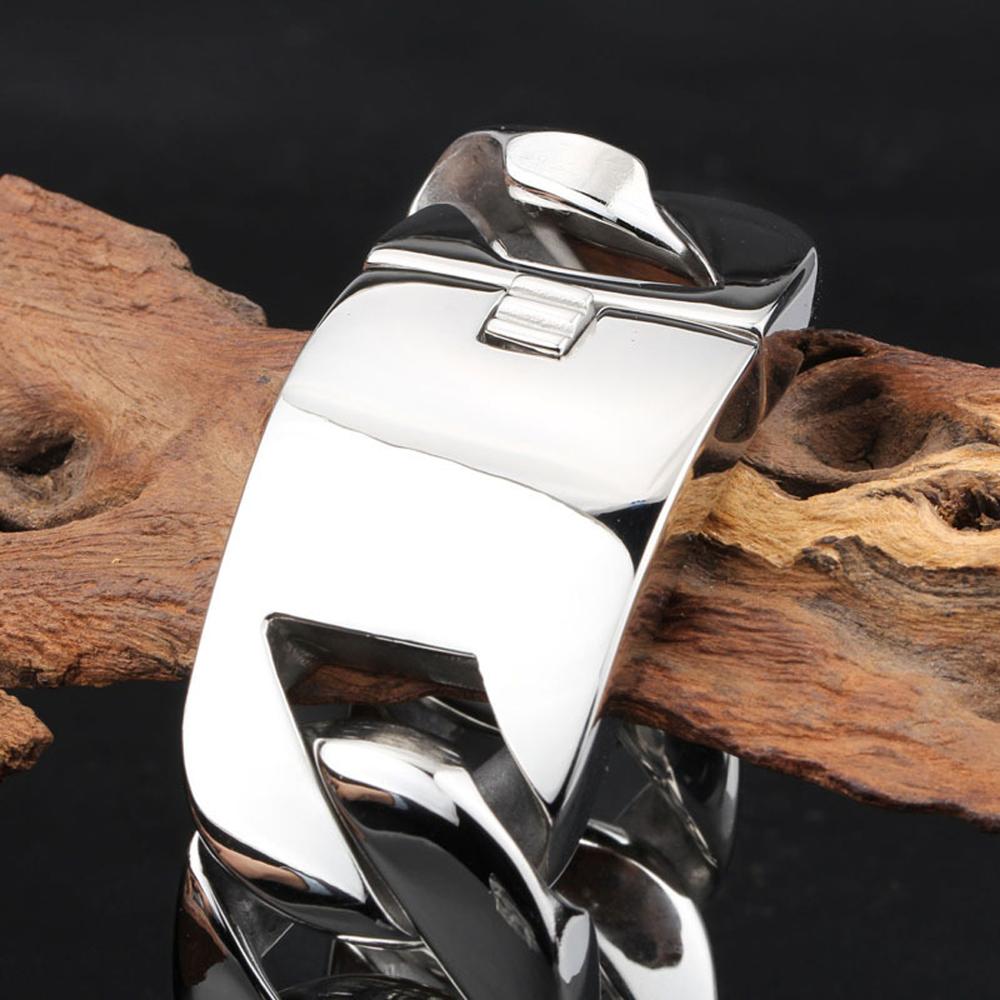 32mm*24cm heren zilveren kleur hoog gepolijst 316l roestvrijstalen curb cubaanse schakelketting armband sieraden