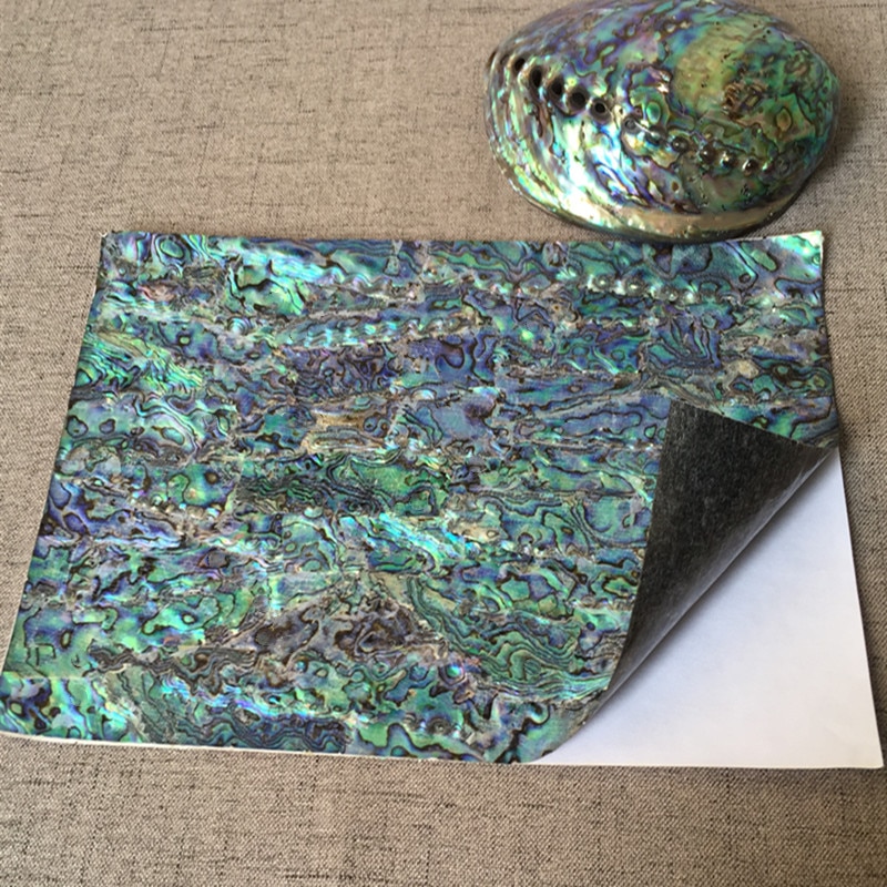 Flexible Zealand abalone paua shell mother of pearl laminate sheet veneer self-adhesive sticker backing Size240mm/140mm