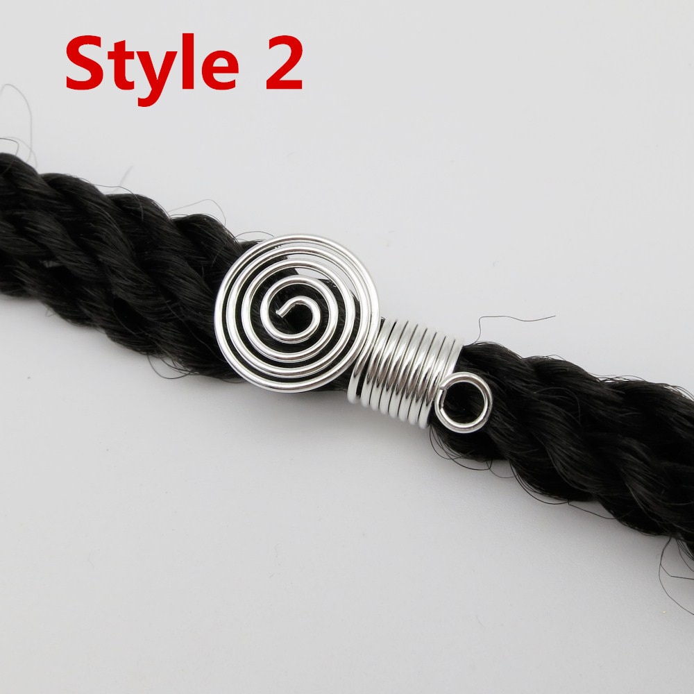 Mèches spirales dorées/argentées 5 pièces/10 pièces | Tresses tubulaires de perles, dreadlock, clips pour hommes femmes, accessoires breloques