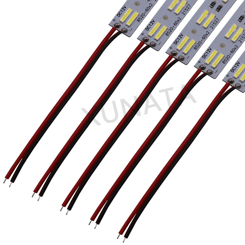 DC 12V Double Row Led Bar Light 25cm 50cm SMD8520 LED Hard Strip Light 120 LEDs/M Cold White LED Aluminium Rigid Strip