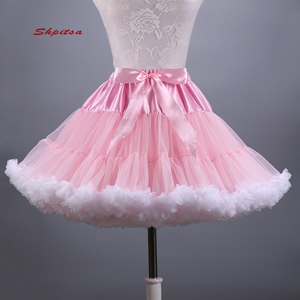 Colored Short Petticoats for Wedding Rockabilly Tutu Tulle Girl Underskirt Hoop Skirt Crinoline Woman Lolita Petticoat