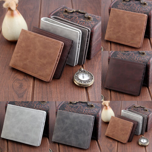 Men's Leather Bifold ID Card Holder Purse Wallet Billfold Handbag Slim Clutch