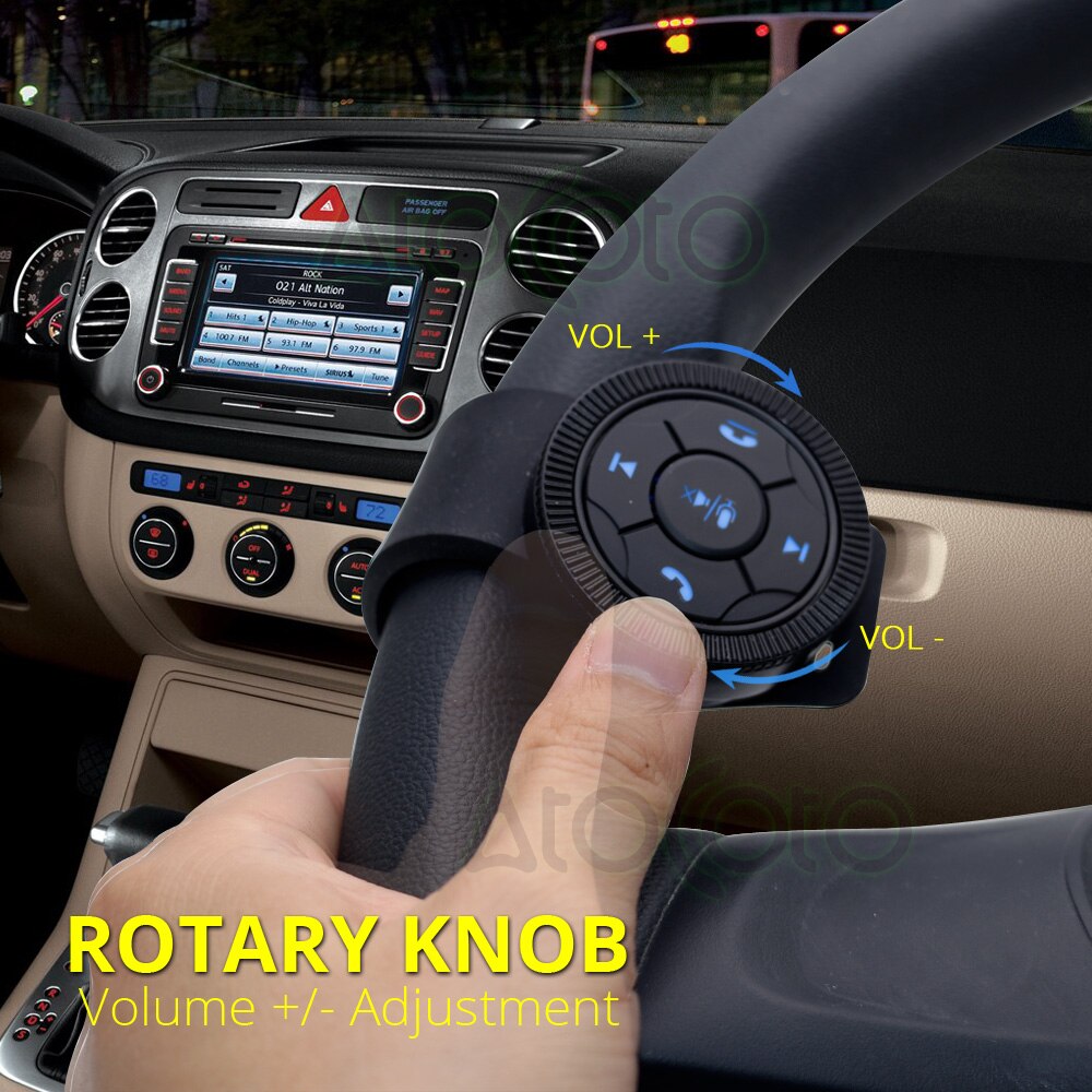 Universal Steering Wheel Remote Bluetooth Wireless Control Buttons for Car DVD Android Navigation Multi-function Rotary Knob