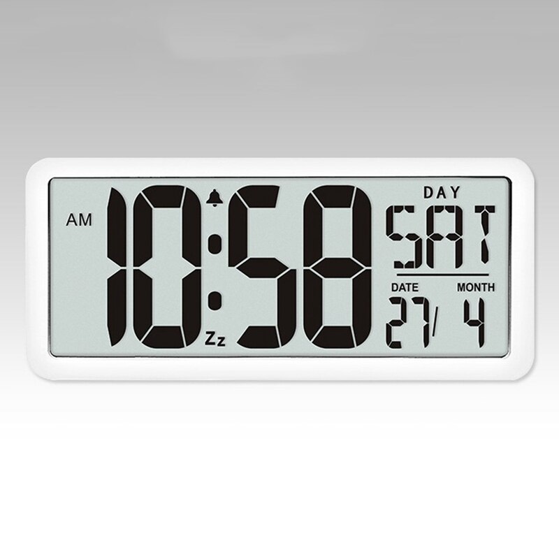 Square Wall Clock Series, Digital Jumbo Alarm Clock, LCD Display, Multi-Functional Upscale Office Decor Desk