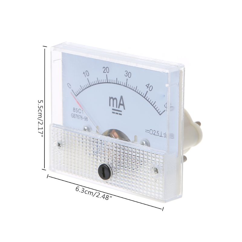 M6CF 85C1 Ammeter DC Analog Current Meter Panel Mechanical Pointer Type 1/2/3/30/50/100A 50/100/200/500mA