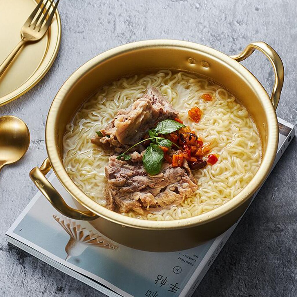 Korea nudelgryta i aluminium / shin ramyun aluminiumgryta med lock 5.5 '' (14cm)/ 6.3 ' (16cm)/ 7 '' (18cm)/ 7.9 '' (20cm): 16cm
