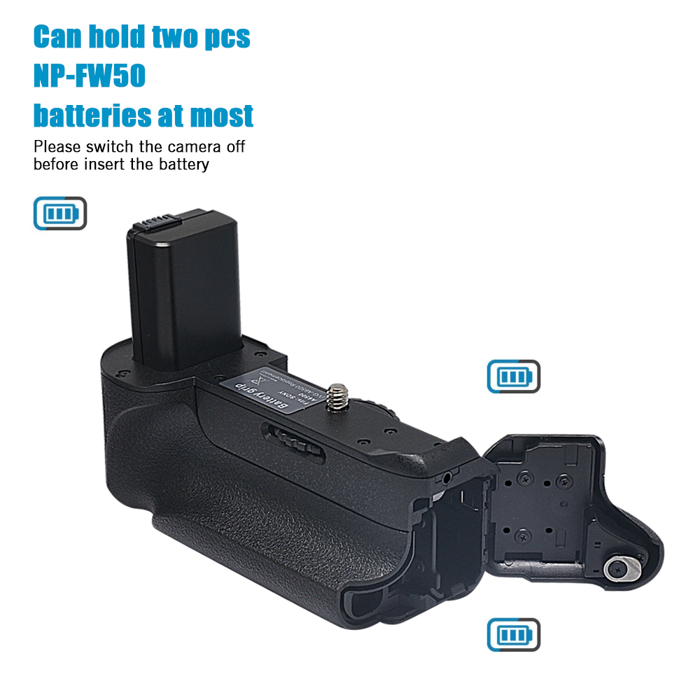 Mcoplus BG-A6500 Vertical Battery Hand Grip for Sony A6500 Camera work with 1 or 2 NP-FW50 battery