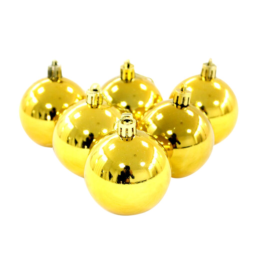 6pcs Christmas Ball Hanging Ornaments Glitter Red Gold Silver Balls For Diy Christmas Tree Decoration Pendants Festival Supplies: B