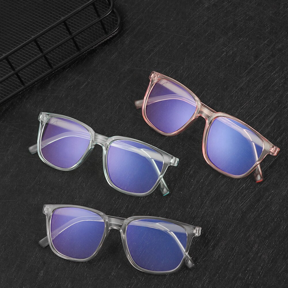 Square Anti Blue Light Glasses Frame Women's Eyeglass Frame Computer Eyeglasses Vintage Men Spectacles Transparent Frames