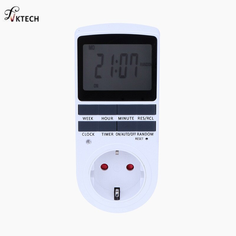 Plug in Digital Timer 24h 7day Week Timer LCD Display Timing for Indoor Lights/TV/PC/Fans/Kitchen US/EU Plug