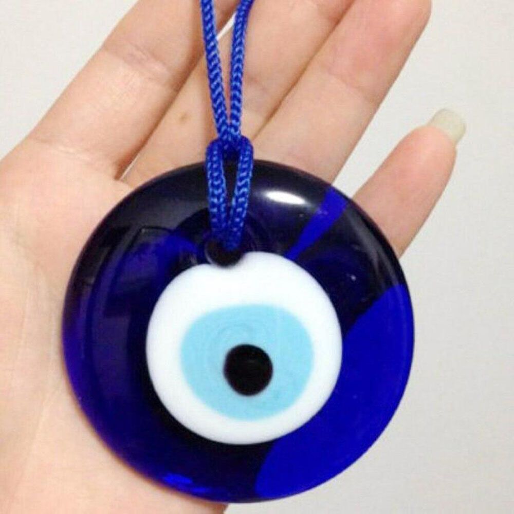 1pc blå lampwork glas tyrkisk onde øje charme vedhæng bil hjem amulet kabbalah