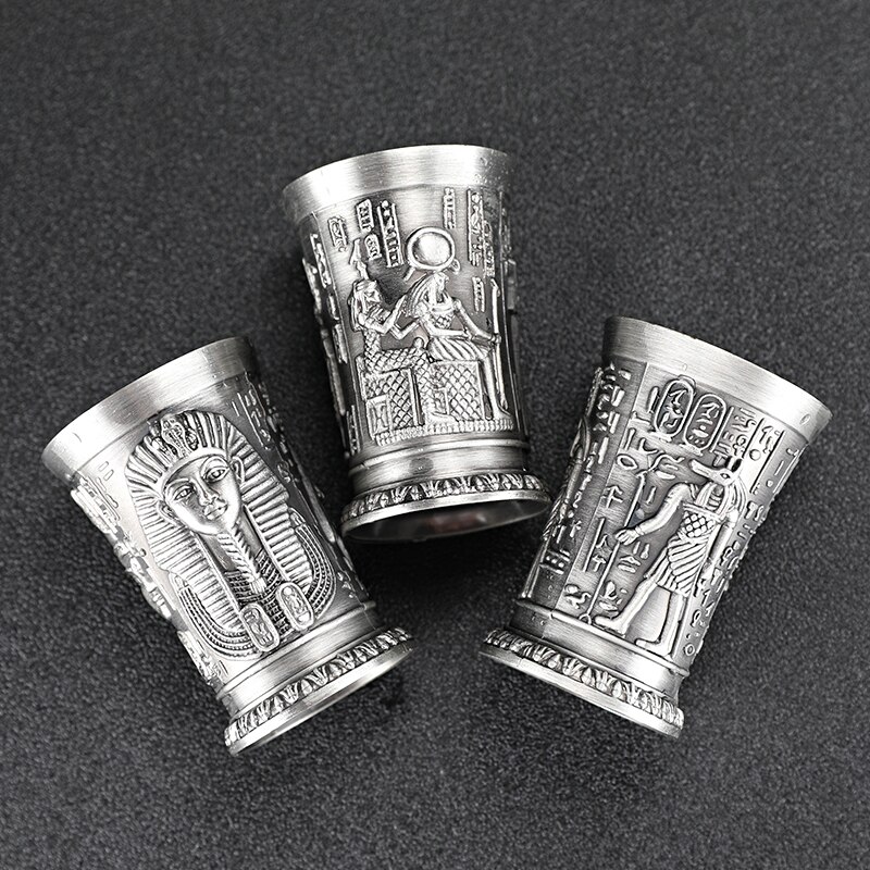 Retro klassinen egypti myytti shot lasi hopeinen viina cocktail viinilasi viski tuoppi lasi