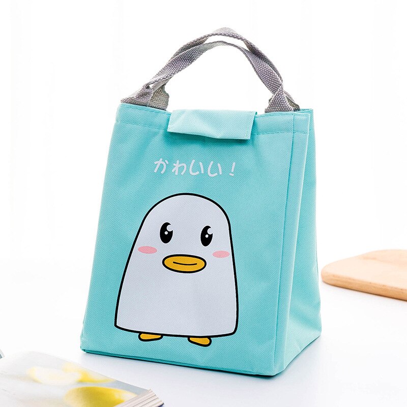 Ad alta Capacità Impermeabile Del Fumetto Sveglio Portatile Pranzo Al Sacco Isolato Termica Cibo Picnic Tote Bag Per Le Donne I Bambini della Scuola: Duck