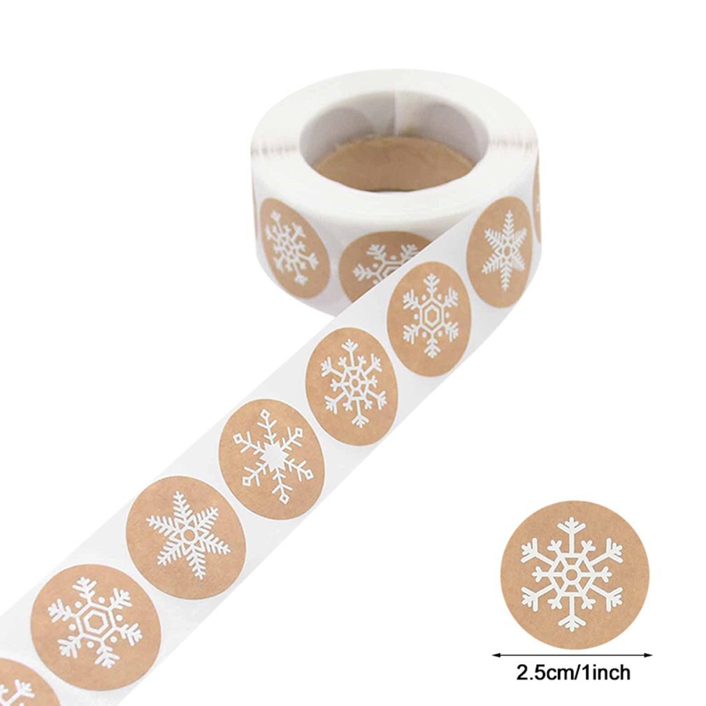 500 stuks zelfklevende labelstickers met schattige kerstpatronen, handig en draagbaar