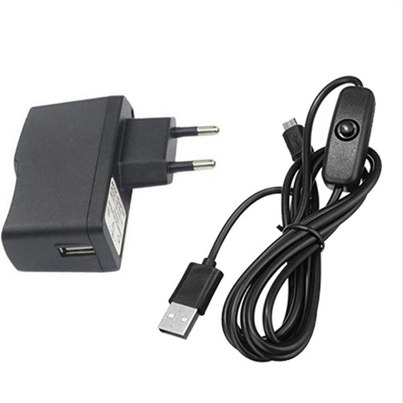 Adaptador de fuente de alimentación de CA para Raspberry Pi 3, Kit de 5V, 2.5A, Raspberry Pi 3 Modelo B + plus, interruptor de encendido y apagado, Cable Micro USB, Cargador USB