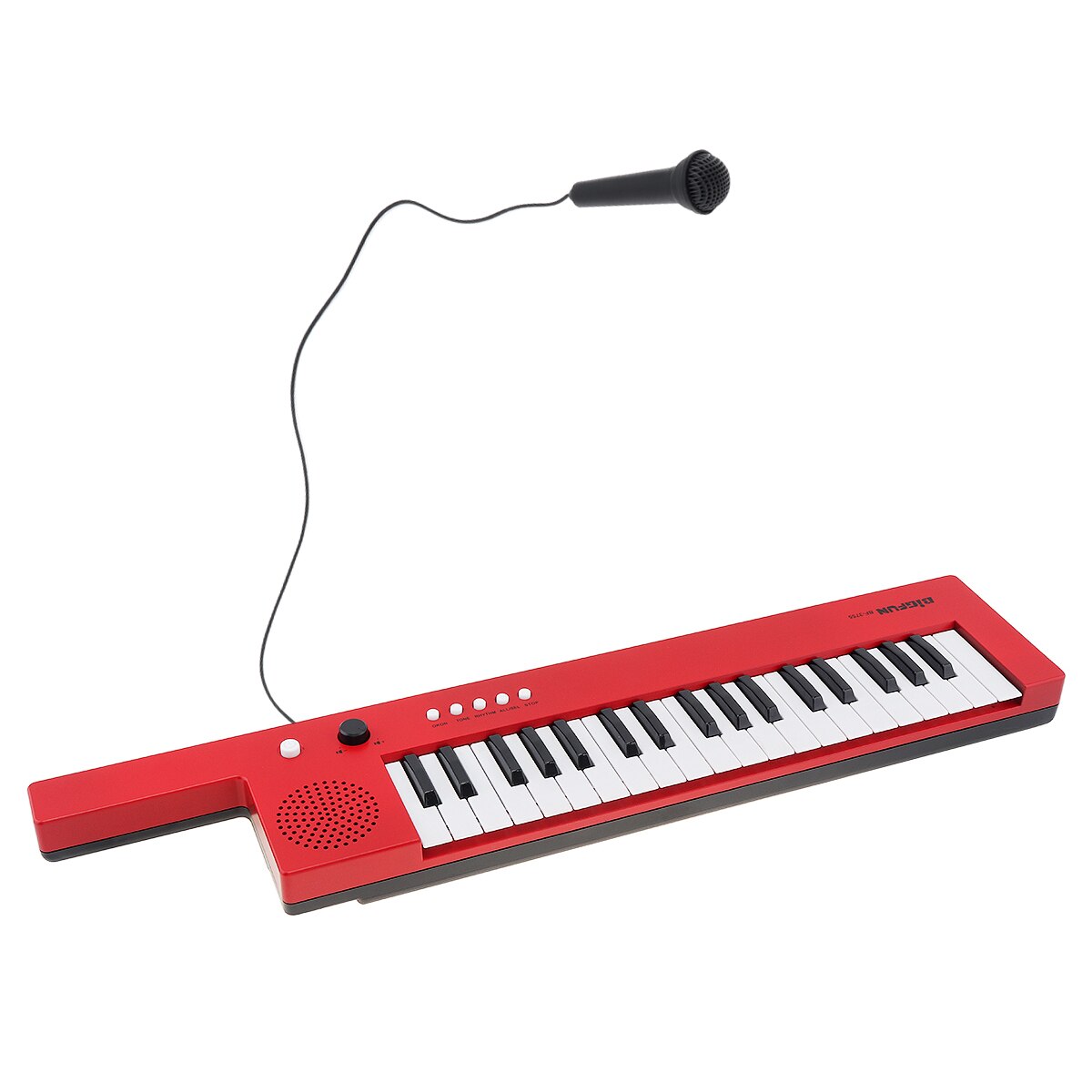 Mini guitare électronique Rechargeable de 37 touches, Piano pour enfants avec sangle et Microphone, d&#39;éveil Musical: Rouge