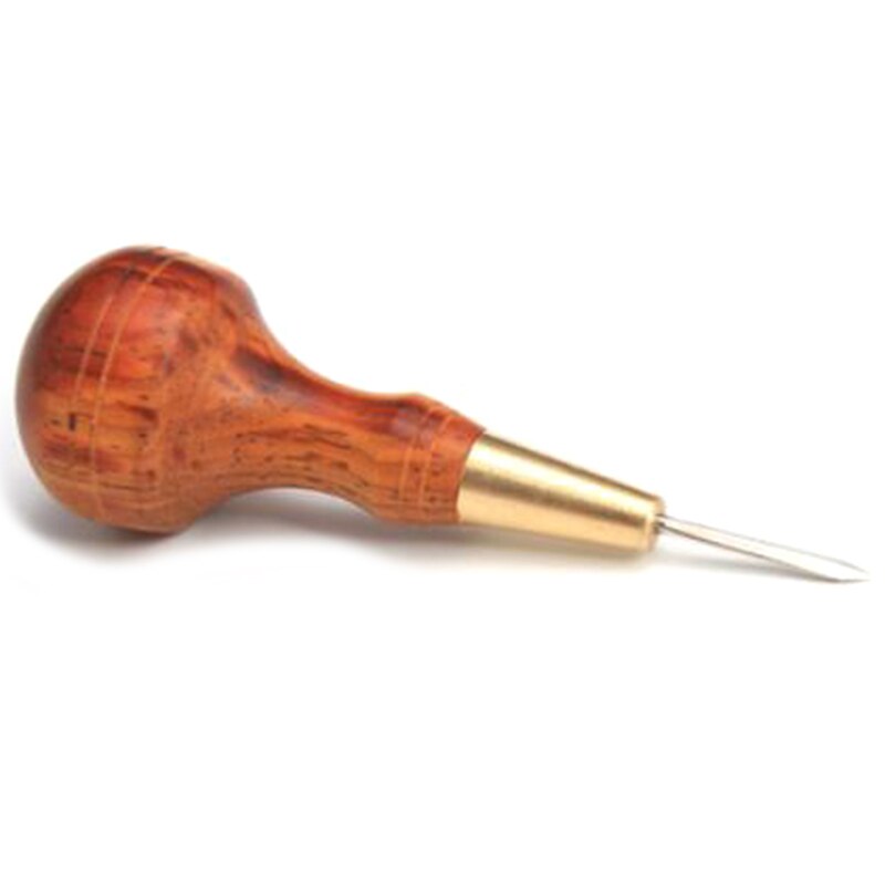 Tailleur coupant le cuir avec un bon manche en bois coupant l'artisanat du cuir: Kaki foncé